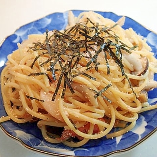 玉ねぎ・しめじ入り　明太子パスタ